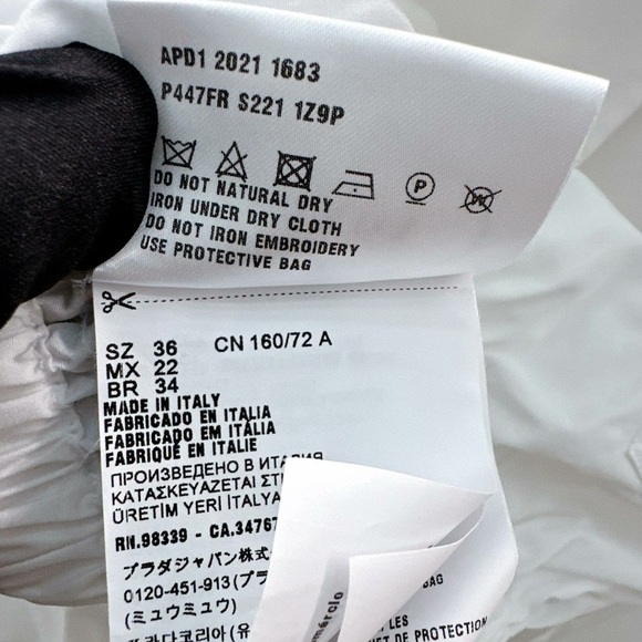 🚩steal authentic Prada White Cropped Bomber-Style Jacket - Picture 8 of 10